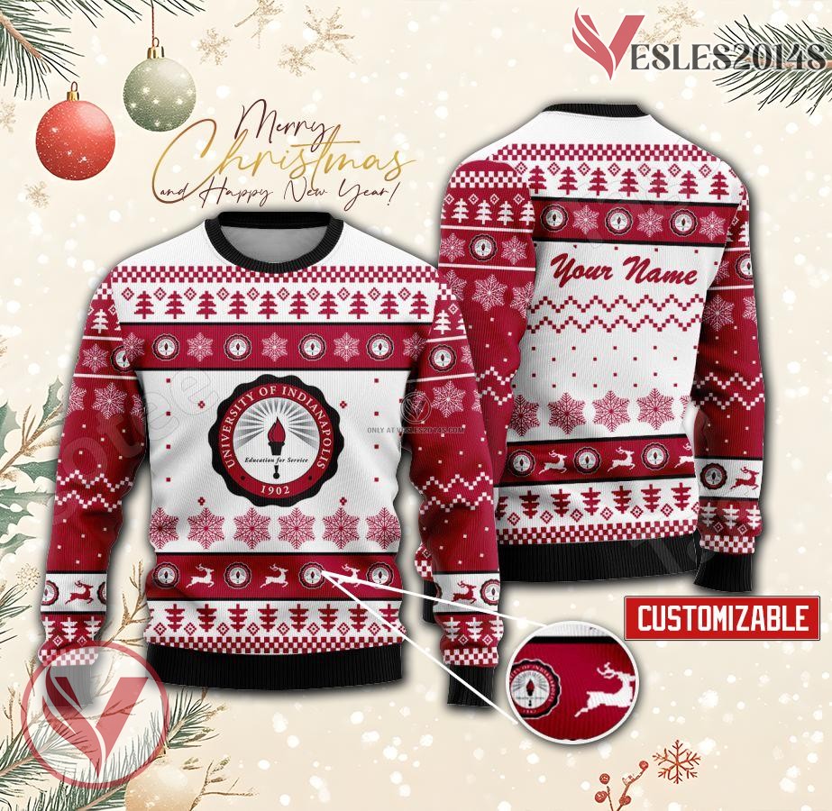 University of Indianapolis Custom Ugly Christmas Sweater, Unique Gift For Fans - Vesles2014s