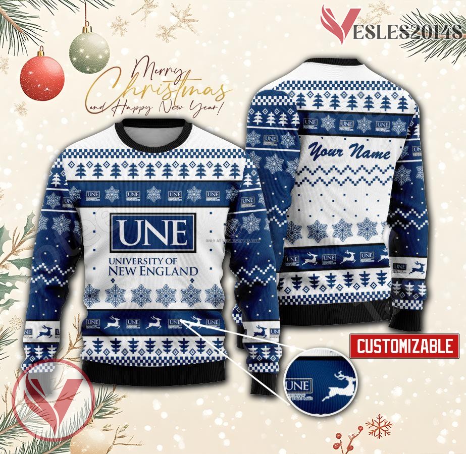 University of New England Custom Ugly Christmas Sweater, Unique Gift For Fans - Vesles2014s