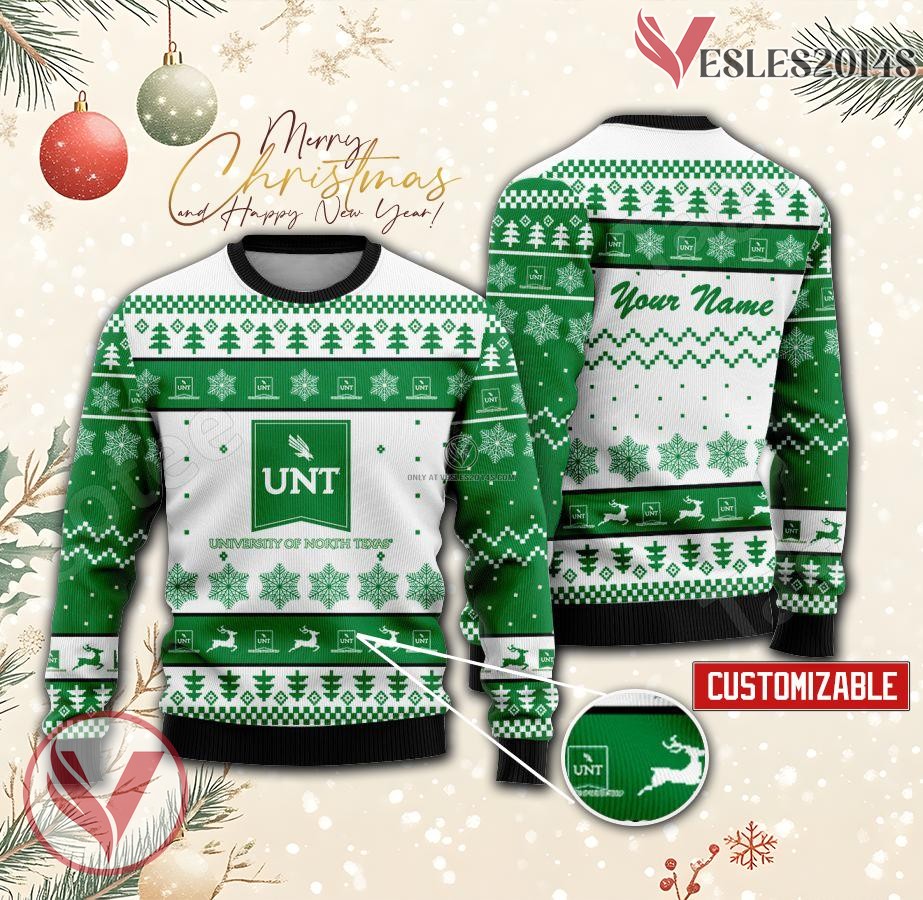 University of North Texas Custom Ugly Christmas Sweater, Unique Gift For Fans - Vesles2014s