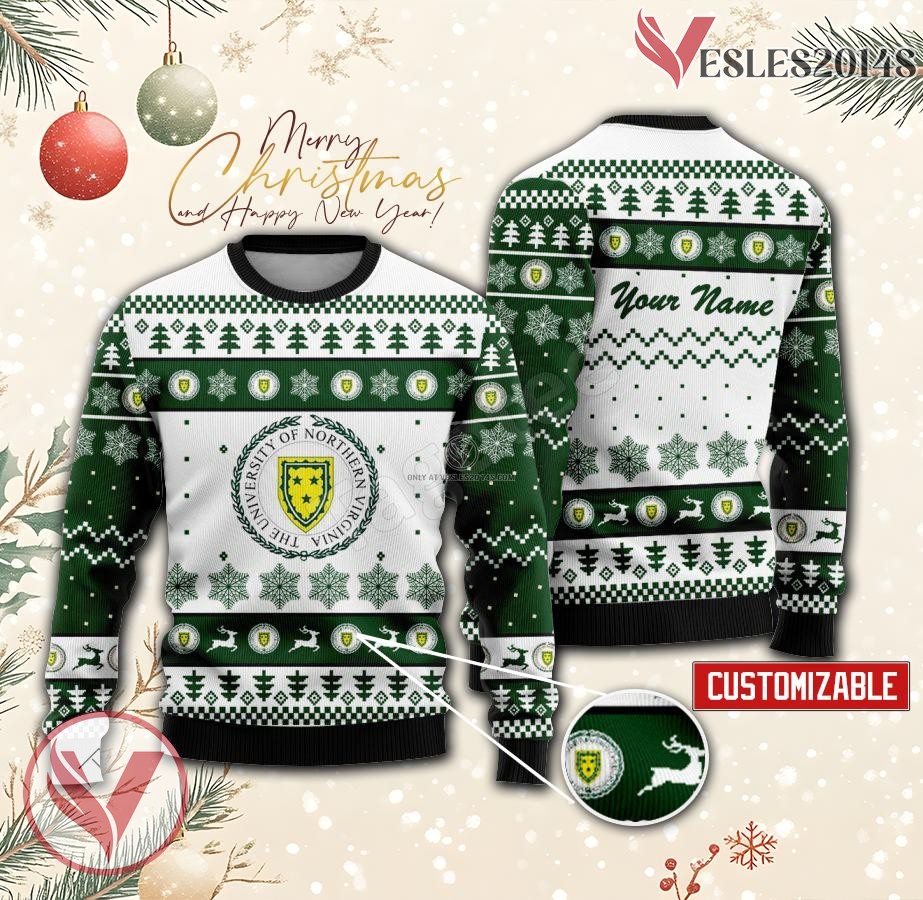 University of Northern Virginia Custom Ugly Christmas Sweater, Unique Gift For Fans - Vesles2014s