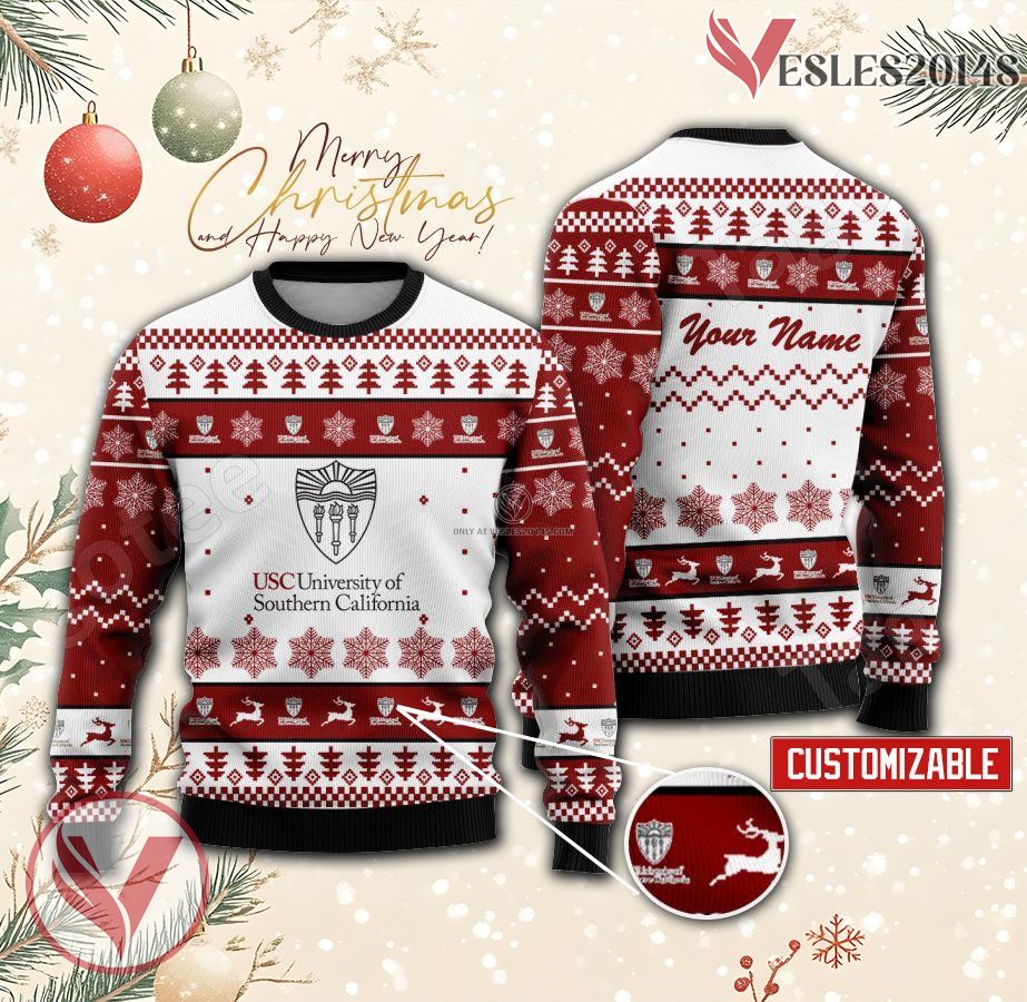 University of Southern California Custom Ugly Christmas Sweater, Unique Gift For Fans - Vesles2014s