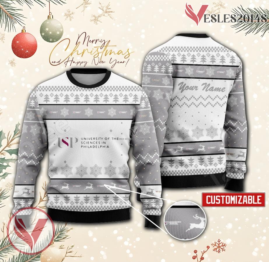 University of the Sciences in Philadelphia Custom Ugly Christmas Sweater, Unique Gift For Fans - Vesles2014s
