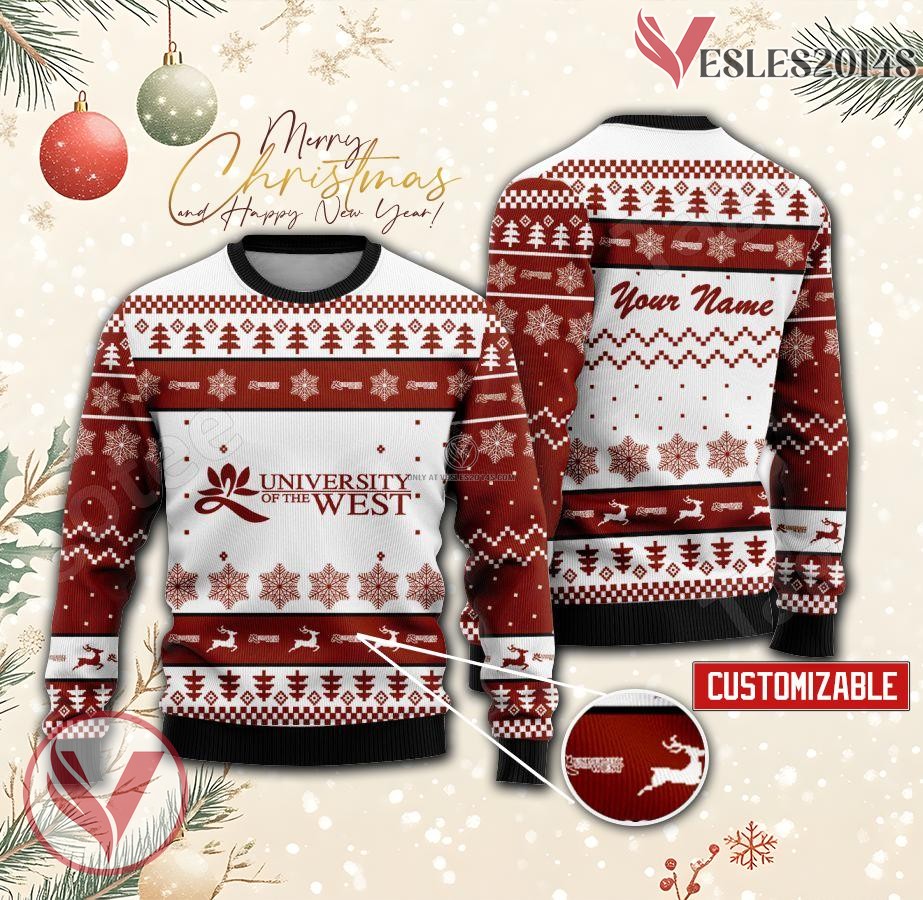 University of the West Custom Ugly Christmas Sweater, Unique Gift For Fans - Vesles2014s