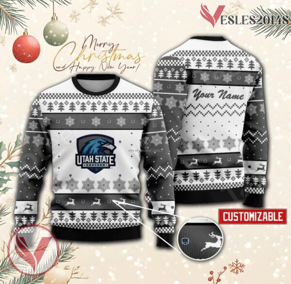 Utah State University Eastern Custom Ugly Christmas Sweater, Unique Gift For Fans - Vesles2014s