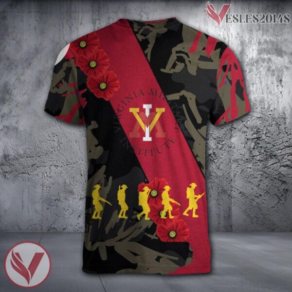 VMI Keydets NCAA With Red Poppy Flower 3D Shirt, Unique Gift For Fans - Vesles2014S 1