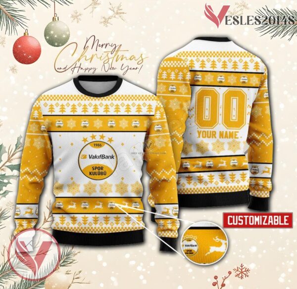 Vakifbank Women Volleyball Custom Ugly Christmas Sweater, Unique Gift For Fans - Vesles2014s