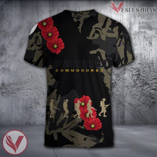 Vanderbilt Commodores NCAA With Red Poppy Flower 3D Shirt, Unique Gift For Fans - Vesles2014S 1