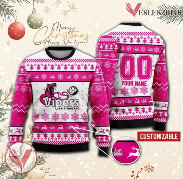 Vipers Kristiansand Handball Custom Ugly Christmas Sweater, Unique Gift For Fans - Vesles2014s