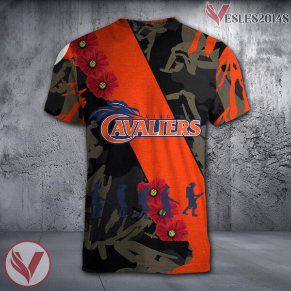 Virginia Cavaliers NCAA With Red Poppy Flower 3D Shirt, Unique Gift For Fans - Vesles2014S 1