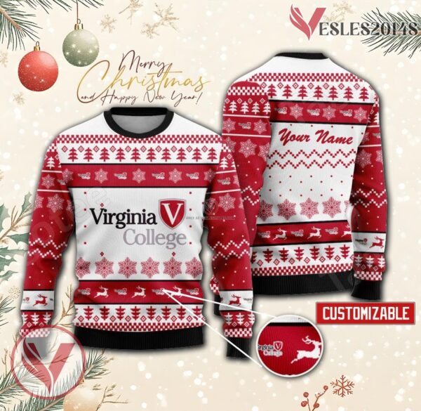 Virginia College Custom Ugly Christmas Sweater, Unique Gift For Fans - Vesles2014s