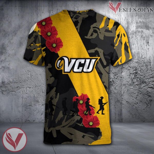 Virginia Commonwealth Rams NCAA With Red Poppy Flower 3D Shirt, Unique Gift For Fans - Vesles2014S 1