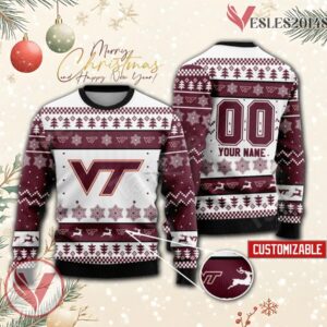 Virginia Tech College Rugby Custom Ugly Christmas Sweater, Unique Gift For Fans - Vesles2014s