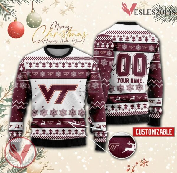 Virginia Tech College Rugby Custom Ugly Christmas Sweater, Unique Gift For Fans - Vesles2014s
