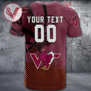 Virginia Tech Hokies Basketball Grunge Pattern Unique Personalized T Shirts - Vesles2014S 1