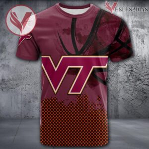Virginia Tech Hokies Basketball Grunge Pattern Unique Personalized T Shirts - Vesles2014S