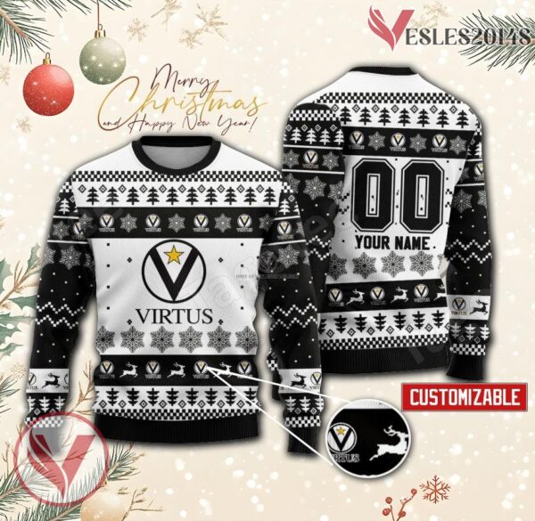 Virtus Bologna Custom Ugly Christmas Sweater, Unique Gift For Fans - Vesles2014s