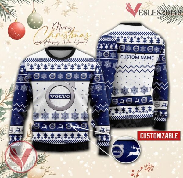 Volvo Logo Personalized Ugly Christmas Sweater, Unique Gift For Fans - Vesles2014s