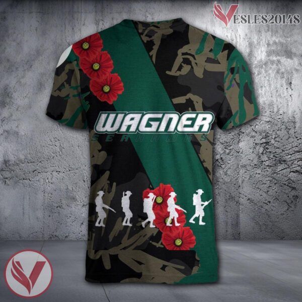 Wagner Seahawks NCAA With Red Poppy Flower 3D Shirt, Unique Gift For Fans - Vesles2014S 1