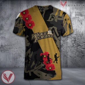 Wake Forest Demon Deacons NCAA With Red Poppy Flower 3D Shirt, Unique Gift For Fans - Vesles2014S 1
