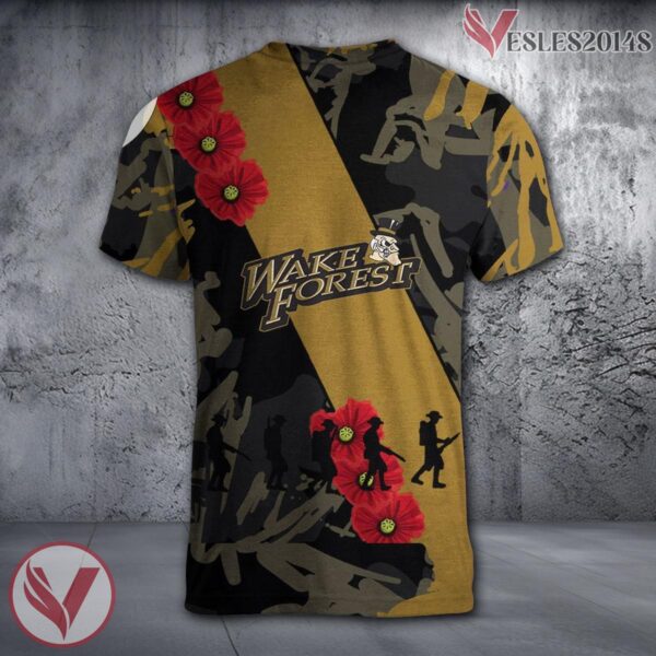 Wake Forest Demon Deacons NCAA With Red Poppy Flower 3D Shirt, Unique Gift For Fans - Vesles2014S 1