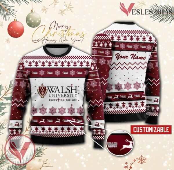 Walsh University Custom Ugly Christmas Sweater, Unique Gift For Fans - Vesles2014s
