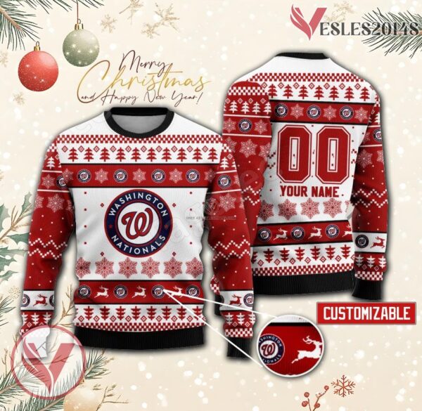Washington Nationals Baseball Custom Ugly Christmas Sweater, Unique Gift For Fans - Vesles2014s