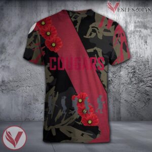 Washington State Cougars NCAA With Red Poppy Flower 3D Shirt, Unique Gift For Fans - Vesles2014S 1