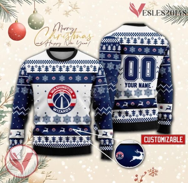 Washington Wizards Basketball Custom Ugly Christmas Sweater, Unique Gift For Fans - Vesles2014s
