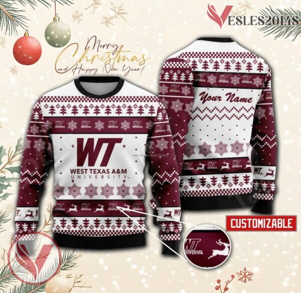West Texas A & M University Custom Ugly Christmas Sweater, Unique Gift For Fans - Vesles2014s