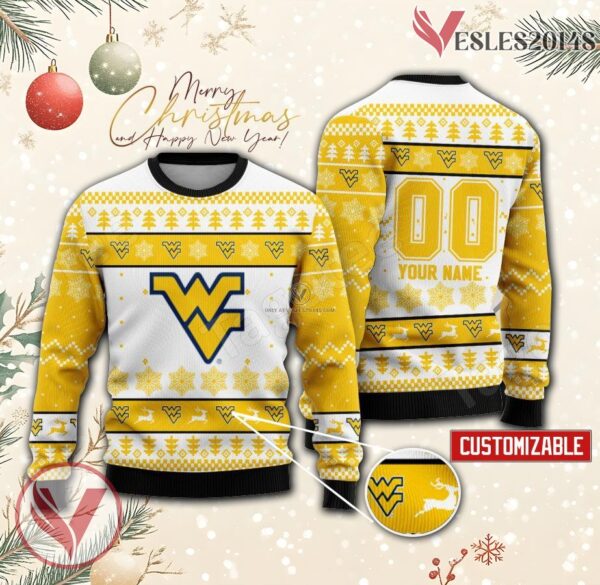 West Virginia College Rugby Custom Ugly Christmas Sweater, Unique Gift For Fans - Vesles2014s