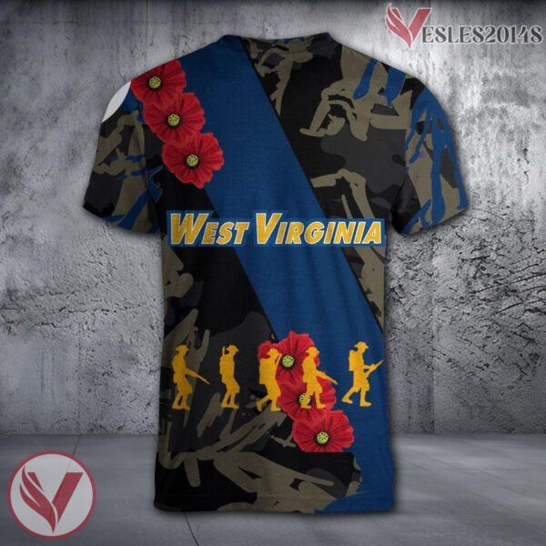 West Virginia Mountaineers NCAA With Red Poppy Flower 3D Shirt, Unique Gift For Fans - Vesles2014S 1