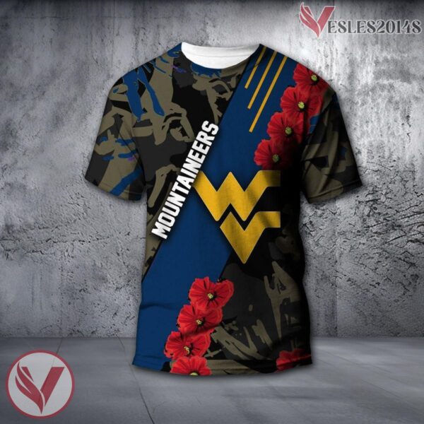 West Virginia Mountaineers NCAA With Red Poppy Flower 3D Shirt, Unique Gift For Fans - Vesles2014S