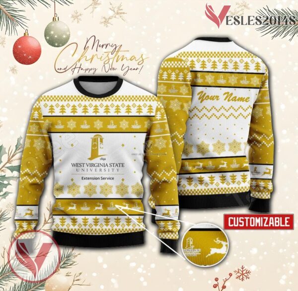 West Virginia State University Custom Ugly Christmas Sweater, Unique Gift For Fans - Vesles2014s