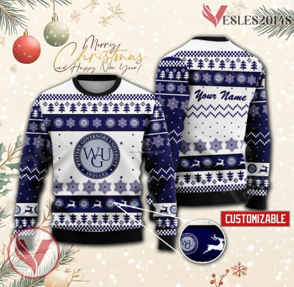 Western Governors University Indiana Custom Ugly Christmas Sweater, Unique Gift For Fans - Vesles2014s