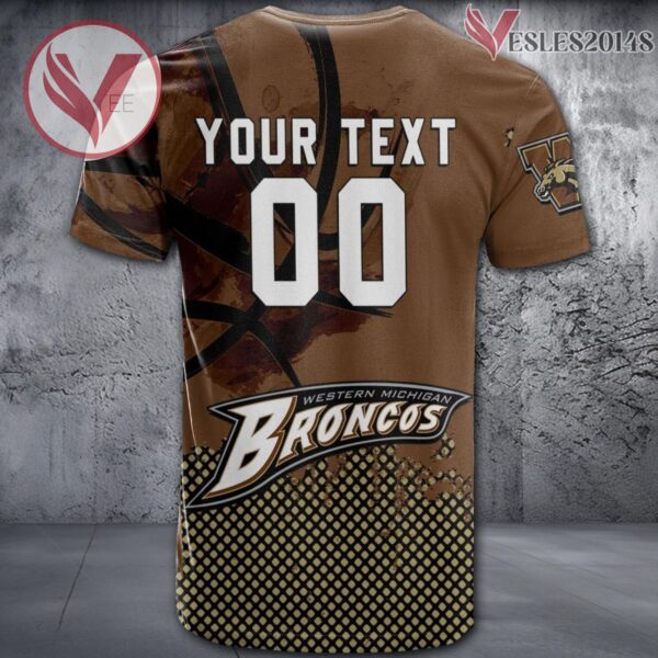 Western Michigan Broncos Basketball Grunge Pattern Unique Personalized T Shirts - Vesles2014S 1