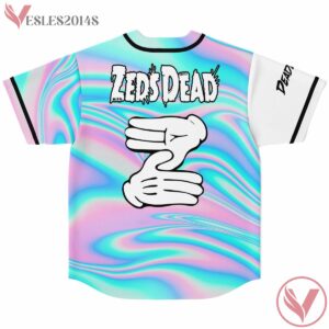 White Oil Slick Deadbeats ZD Baseball Jersey For EDM Festivals - Vesles2014s 1