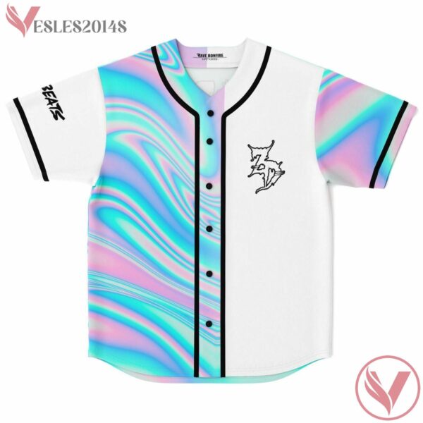 White Oil Slick Deadbeats ZD Baseball Jersey For EDM Festivals - Vesles2014s