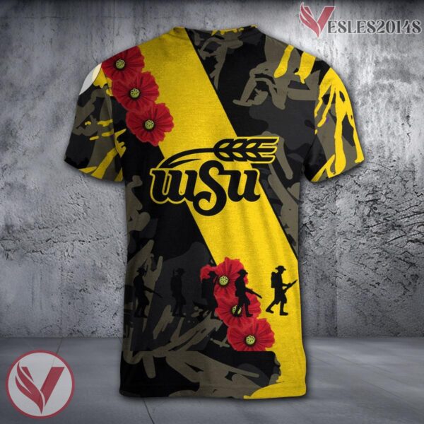 Wichita State Shockers NCAA With Red Poppy Flower 3D Shirt, Unique Gift For Fans - Vesles2014S 1
