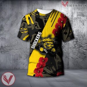 Wichita State Shockers NCAA With Red Poppy Flower 3D Shirt, Unique Gift For Fans - Vesles2014S