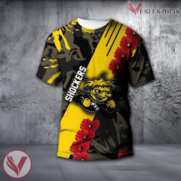 Wichita State Shockers NCAA With Red Poppy Flower 3D Shirt, Unique Gift For Fans - Vesles2014S