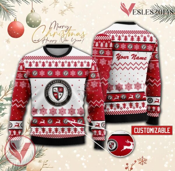 William Carey University Custom Ugly Christmas Sweater EmonShop