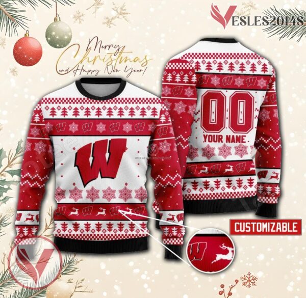 Wisconsin Badgers Hockey Custom Ugly Christmas Sweater, Unique Gift For Fans - Vesles2014s