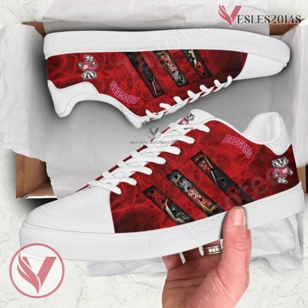 Wisconsin Badgers Print Stan Smith Shoes, Best Sneaker For Fans - Vesles2014s 1