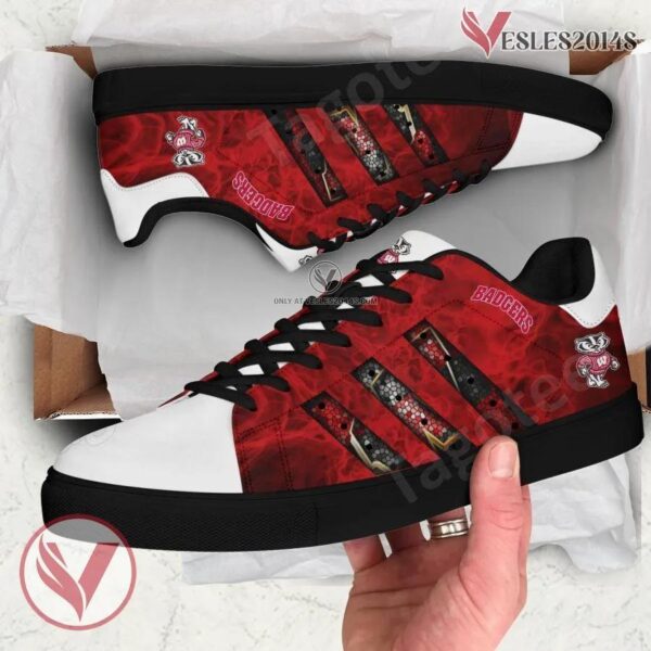 Wisconsin Badgers Print Stan Smith Shoes, Best Sneaker For Fans - Vesles2014s