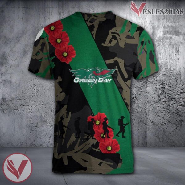 Wisconsin-Green Bay Phoenix NCAA With Red Poppy Flower 3D Shirt, Unique Gift For Fans - Vesles2014S 1