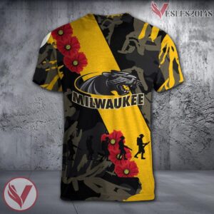 Wisconsin-Milwaukee Panthers NCAA With Red Poppy Flower 3D Shirt, Unique Gift For Fans - Vesles2014S 1