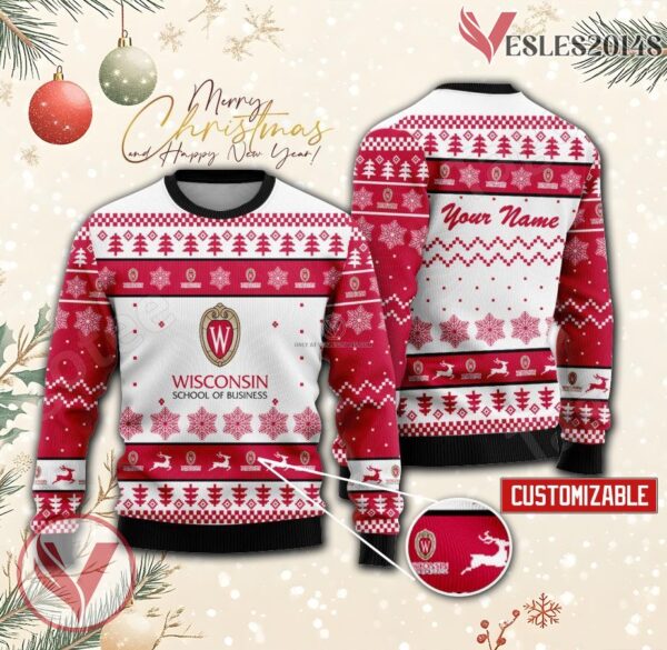 Wisconsin School of Business Custom Ugly Christmas Sweater, Unique Gift For Fans - Vesles2014s