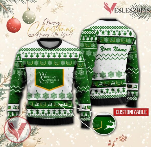 Woodland Community College Custom Ugly Christmas Sweater, Unique Gift For Fans - Vesles2014s