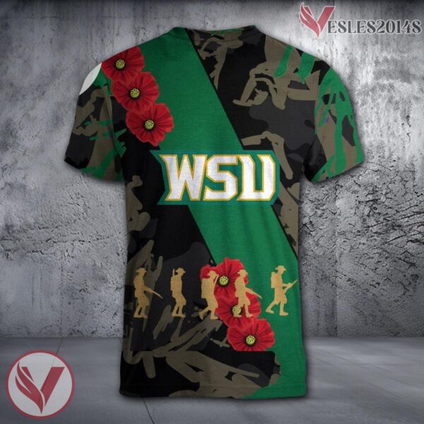 Wright State Raiders NCAA With Red Poppy Flower 3D Shirt, Unique Gift For Fans - Vesles2014S 1