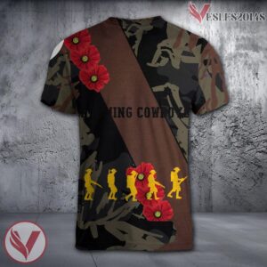 Wyoming Cowboys NCAA With Red Poppy Flower 3D Shirt, Unique Gift For Fans - Vesles2014S 1